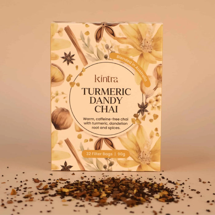 KINTRA FOODS Herbal Tea Bags Turmeric Dandy Chai 32pk