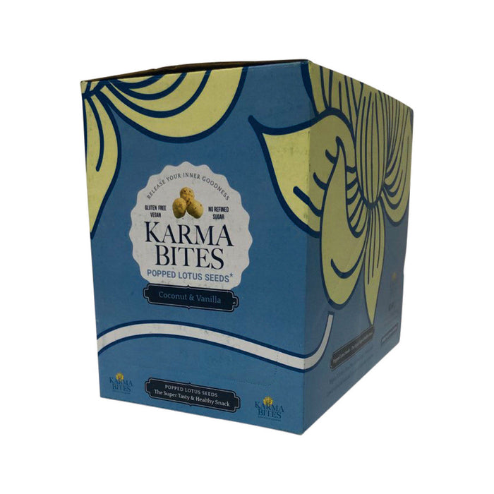 KARMA BITES Popped Lotus Seeds 25g x 5 Pack Box Coconut & Vanilla