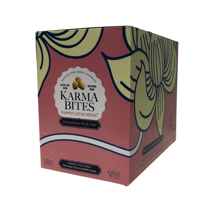 KARMA BITES Popped Lotus Seeds 25g x 5 Pack Box Pink Salt