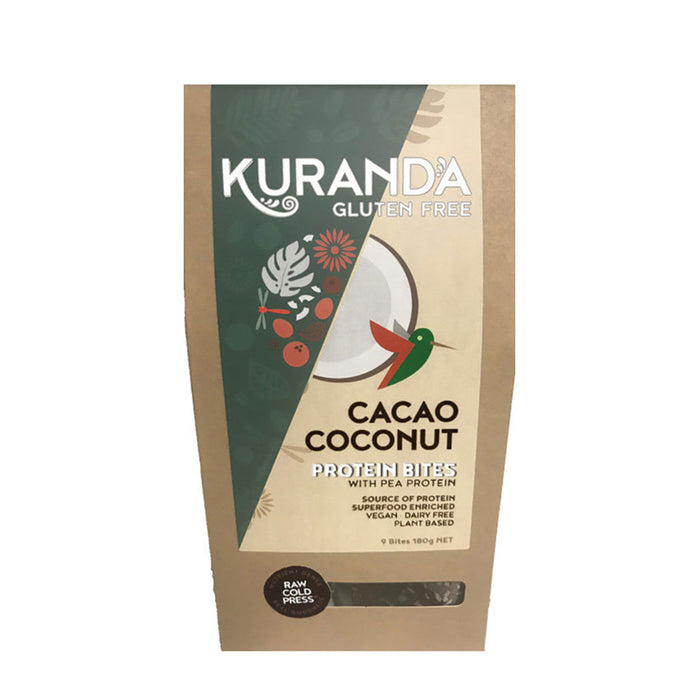KURANDA Gluten Free Protein Bites 20g x 9 Pack Cacao Coconut