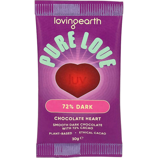LOVING EARTH 72% Dark Chocolate Heart 16x30g