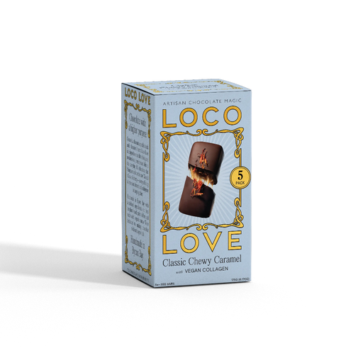Box of Loco Love chocolate on a white background