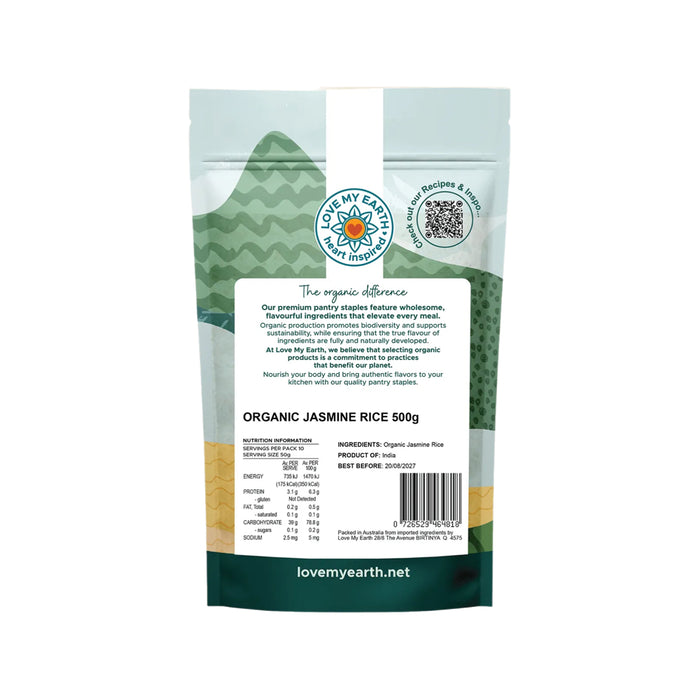 LOVE MY EARTH Organic Jasmine Rice 500g