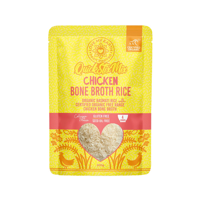 LOVE MY EARTH Quick Stix Mix Organic Bone Broth Rice Chicken 200g