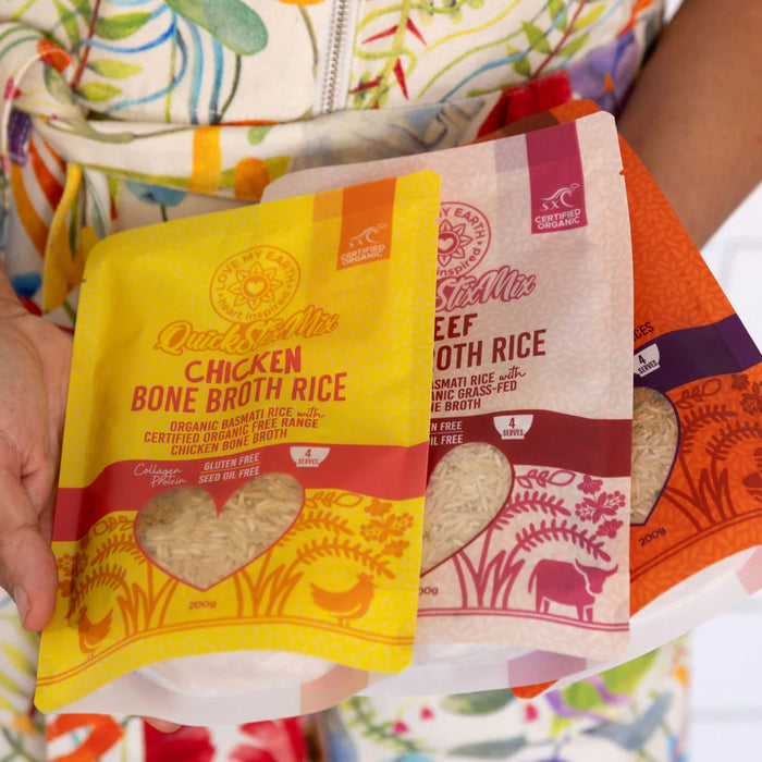 LOVE MY EARTH Quick Stix Mix Organic Bone Broth Rice Chicken 200g