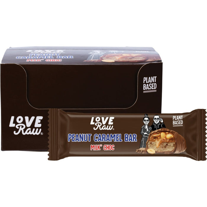 LOVERAW Peanut Caramel Bar M:lk Choc 12x40g Pack