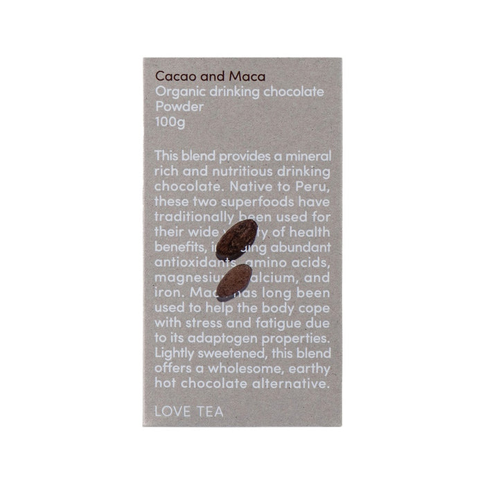 Love Tea Organic Cacao and Maca Drinking Chocolate Powder 100g