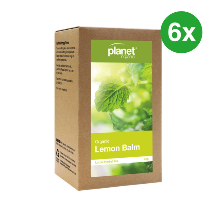 PLANET ORGANIC Herbal Loose Leaf Tea Organic Lemon Balm 20g 6 Packs