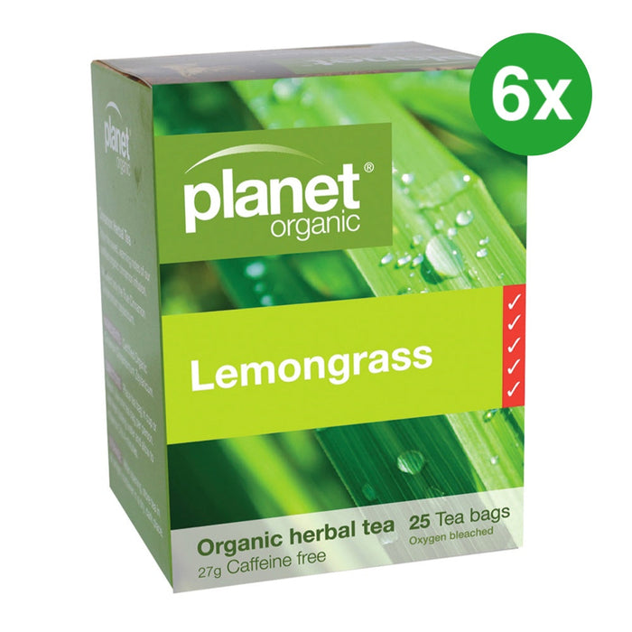 PLANET ORGANIC Lemongrass Herbal Tea 25 Bags 6 Boxes (Extra 5% Off)