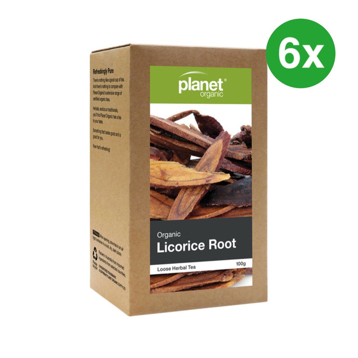 PLANET ORGANIC Herbal Loose Leaf Tea Organic Licorice Root 100g 6 Packs