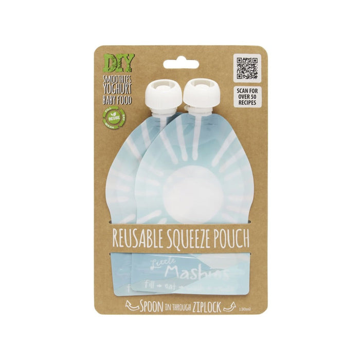LITTLE MASHIES Reusable Squeeze Pouch Pack of 2 2x130ml Sun