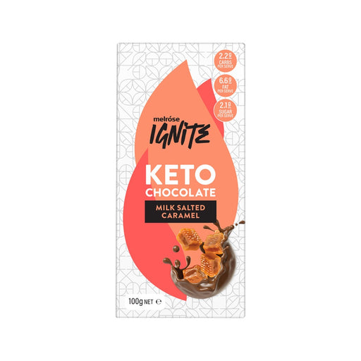 Melrose Ignite Keto Salted Caramel Milk Chocolate 100g x 12 Display