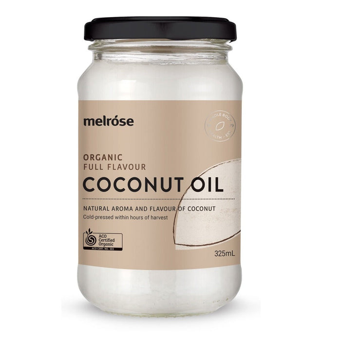 MELROSE Organic Coconut Oil (Full Flavour or Flavour Free) Full Flavour 325ml