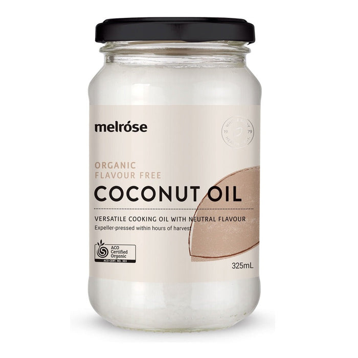 MELROSE Organic Coconut Oil (Full Flavour or Flavour Free) Flavour Free 325ml