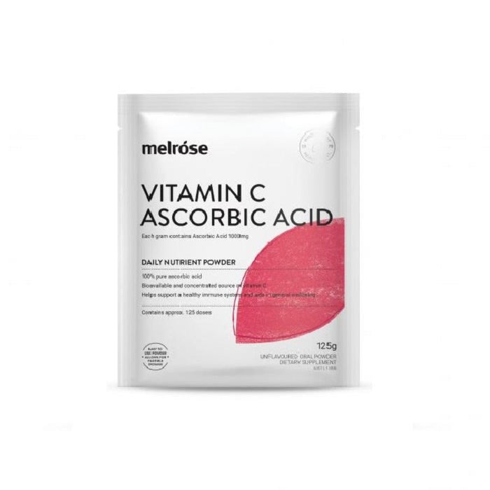 MELROSE Vitamin C Packs (Different Sizes) Ascorbic Acid Display 125g x 8