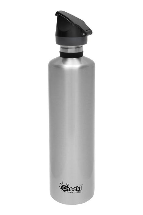 CHEEKI Stainless Steel Bottle Sports Lid 1L Silver