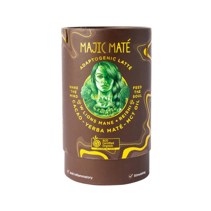 Naturally Driven Organic Adaptogenic Latte Majic Mate Cacao (Lion's Mane, Reishi, Yerba Mate & MCT Oil) 120g 120g