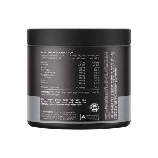 SWITCH NUTRITION NAC 100% N-Acetyl L-Cysteine 60 Caps