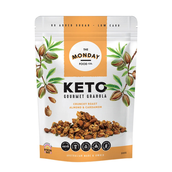 THE MONDAY FOOD CO. Keto Gourmet Granola Crunchy Roast Almond & Cardamon 300g
