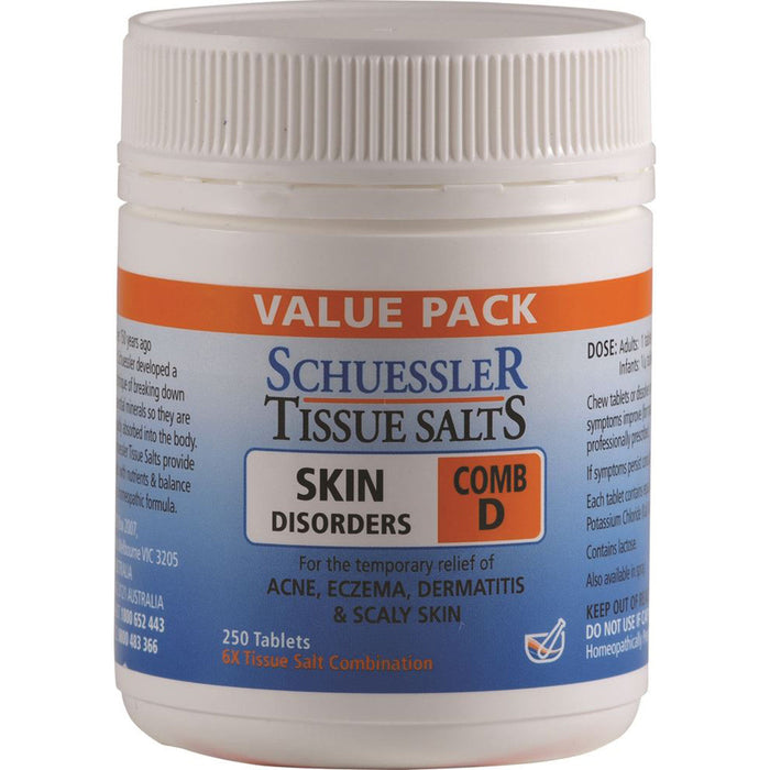 Martin & Pleasance Schuessler Tissue Salts Skin Disorders Comb D 250t