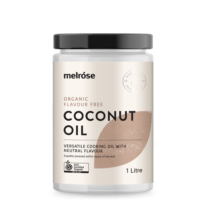 MELROSE Organic Coconut Oil (Full Flavour or Flavour Free) Flavour Free 1 Litre