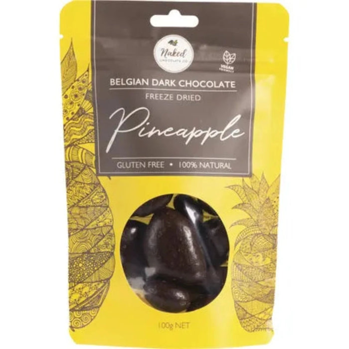 Naked Chocolate Co. Freeze Dried Fruit In Chocolate 125g Pineapple In Dark Chocolate