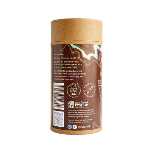 Naturally Driven Organic Latte Majic Lotus Zen Blend (Cacao, Blue Lotus, Rosehip, Ashwaganda + Reishi) 250g