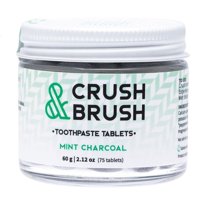 Nelson Naturals Crush & Brush Toothpaste Tablets 60g Mint Charcoal