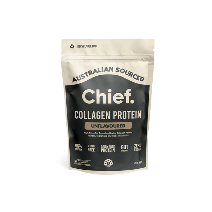 CHIEF NUTRITION Grass-Fed Collagen Protein Powder - Unflavoured 450g