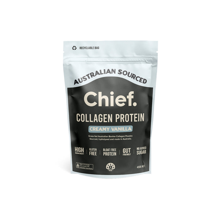CHIEF NUTRITION Grass-Fed Collagen Protein Powder - Creamy Vanilla 450g