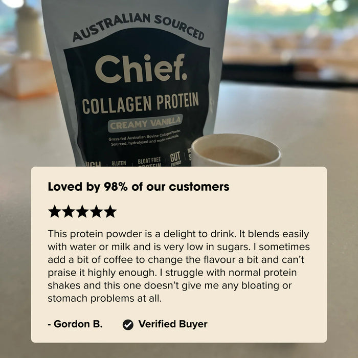 CHIEF NUTRITION Grass-Fed Collagen Protein Powder - Creamy Vanilla 450g