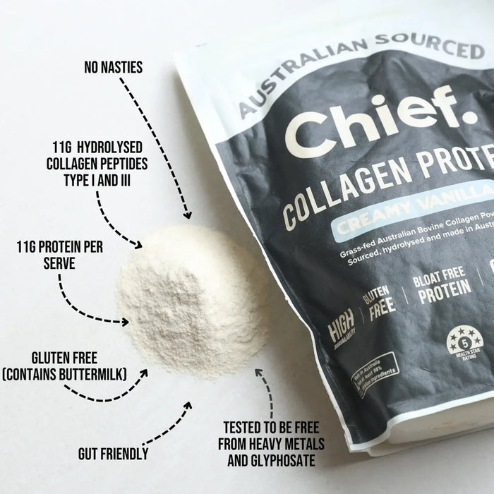 CHIEF NUTRITION Grass-Fed Collagen Protein Powder - Creamy Vanilla 450g