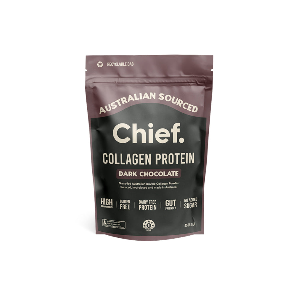 CHIEF NUTRITION Grass-Fed Collagen Protein Powder - Dark Chocolate 450