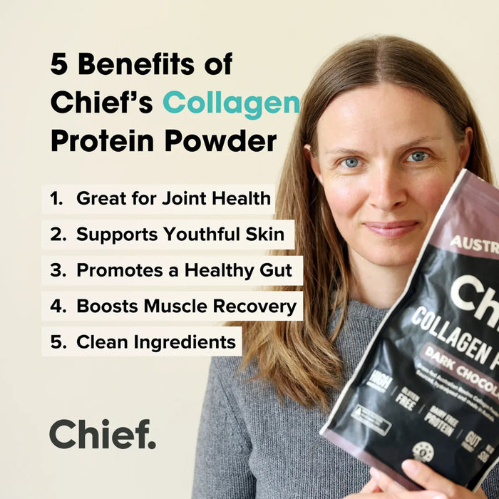 CHIEF NUTRITION Grass-Fed Collagen Protein Powder - Dark Chocolate 450g