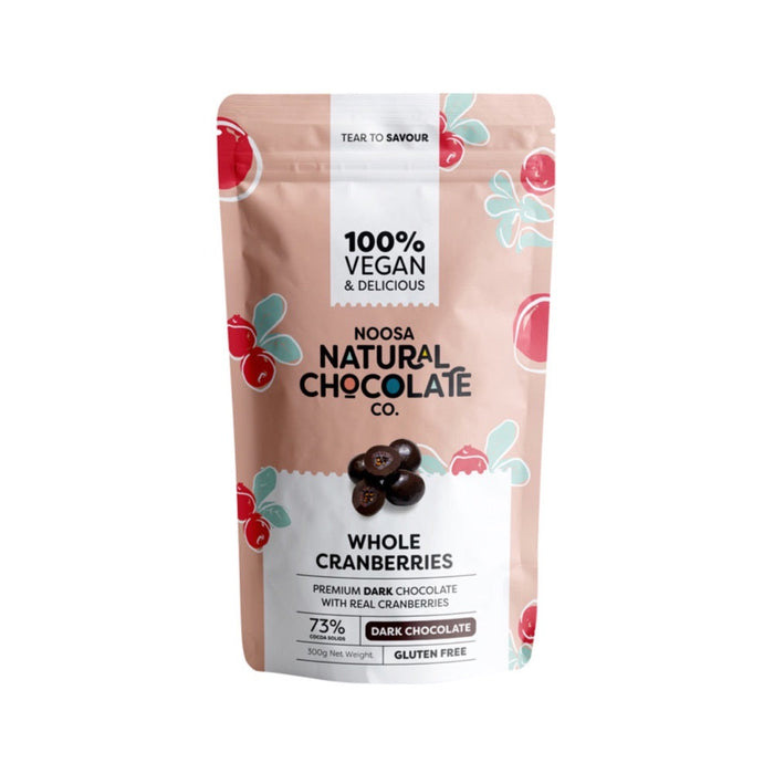 Noosa Natural Chocolate Co. Dark Chocolate Whole Cranberries 300g