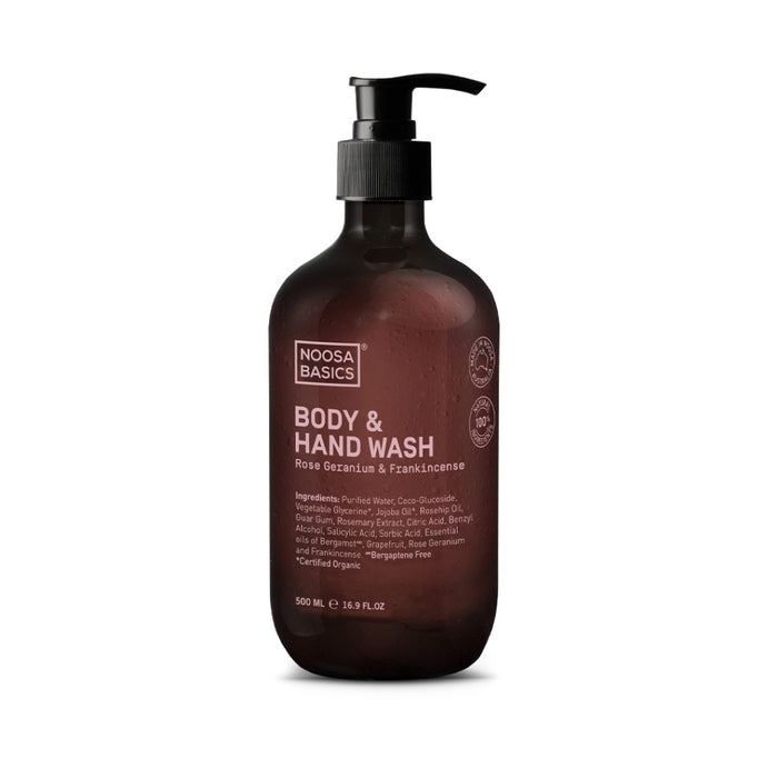 NOOSA BASICS Body & Hand Wash - Rose Geranium & Frankincense 500ml
