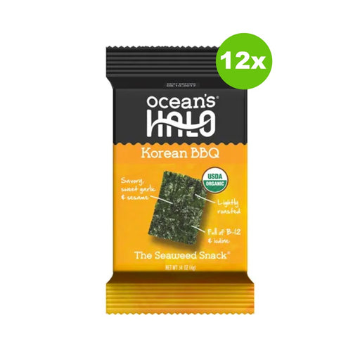 OCEAN'S HALO Seaweed Snacks Korean BBQ 12x4g
