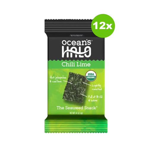 OCEAN'S HALO Seaweed Snacks Chili Lime 12x4g