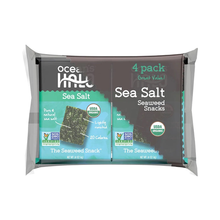 OCEAN'S HALO Seaweed Snacks Sea Salt Multi Pack (4x4g) 3