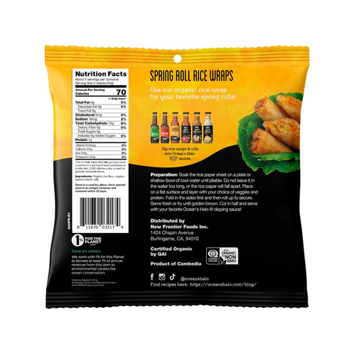 OCEAN'S HALO Organic Spring Roll Rice Wraps 10 sheets 120g