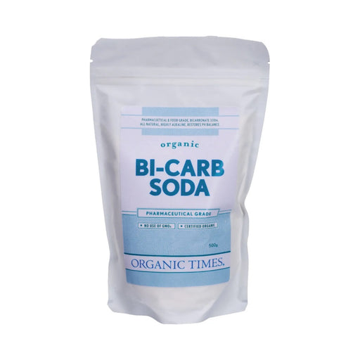 ORGANIC TIMES Bi-Carb Soda Organic Pharmaceutical Grade 500g