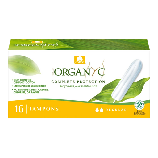 Organyc Organic Cotton Tampons x 16 Pack Regular – front of pack