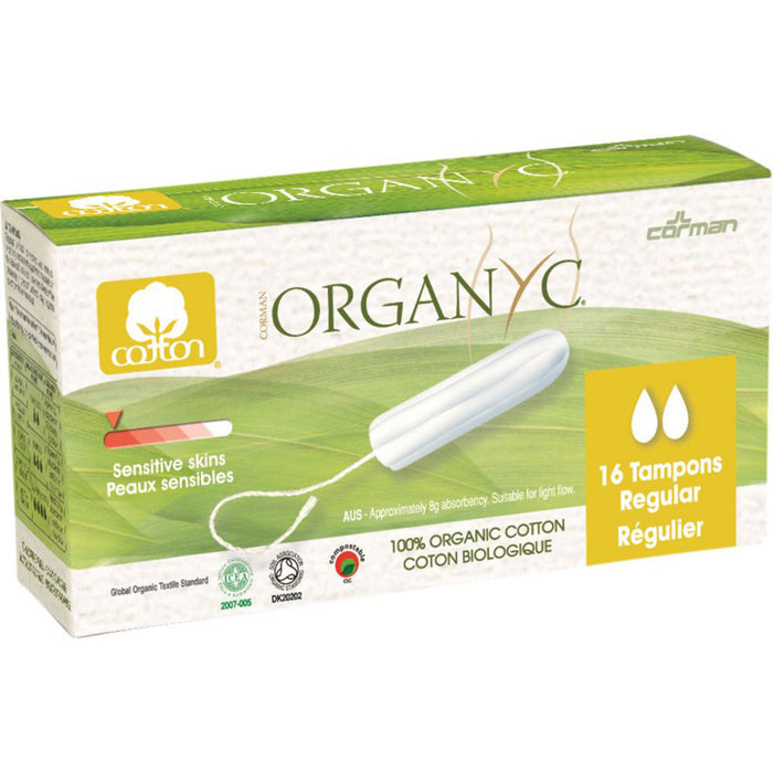 Organyc Organic Cotton Tampons x 16 Pack Regular