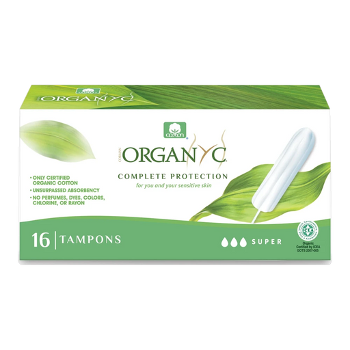 Organyc Organic Cotton Tampons x 16 Pack Super – front of pack
