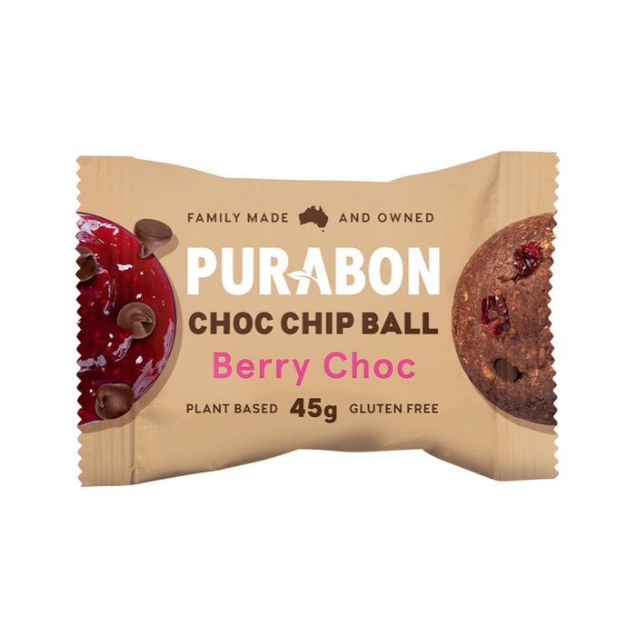 Purabon Choc Chip Balls 45g x 12 Display Double Choc Chip