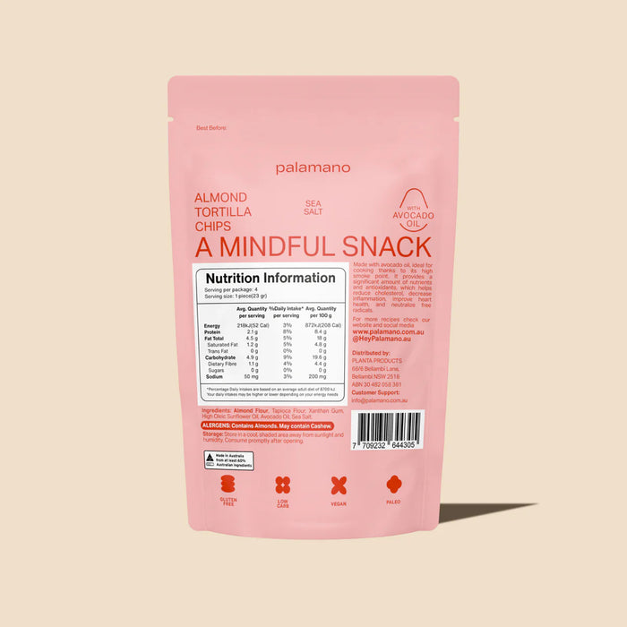 PALAMANO Almond Tortilla Chips - Sea Salt 90g