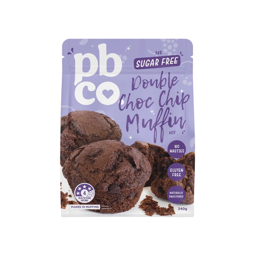 PBCO Double Choc Chip Muffin Mix 94% Sugar Free 340g