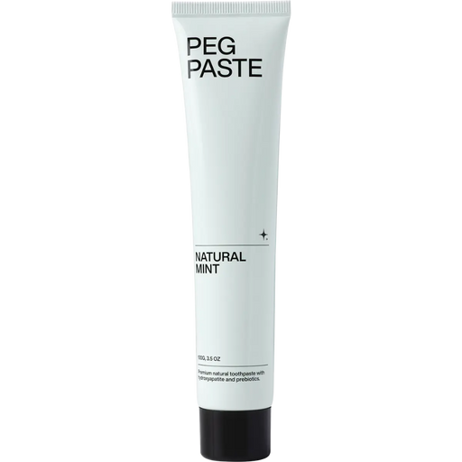 Front of toothpaste tube for PEG Paste Natural Mint