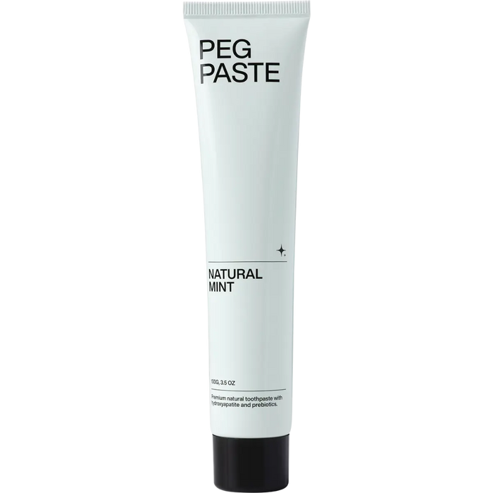 Front of toothpaste tube for PEG Paste Natural Mint
