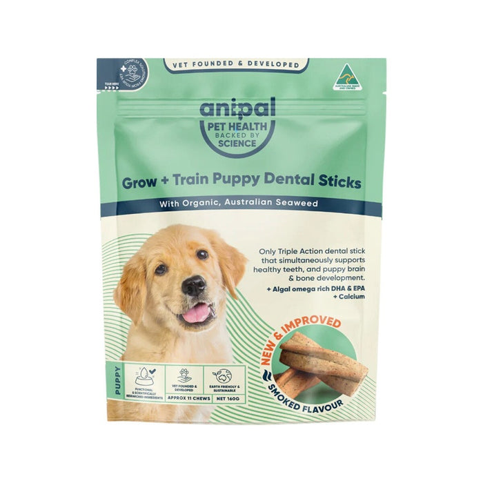 Anipal Grow + Train Puppy Dental Sticks Smoked Flavour 160g